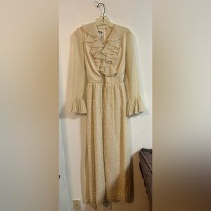 Vintage CoCo California Cream Dress Boho Cottage Core